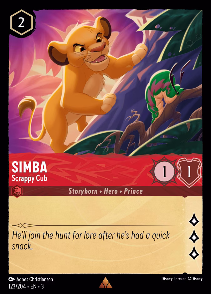 Simba - Scrappy Cub — Into the Inklands #123 (Disney Lorcana card)