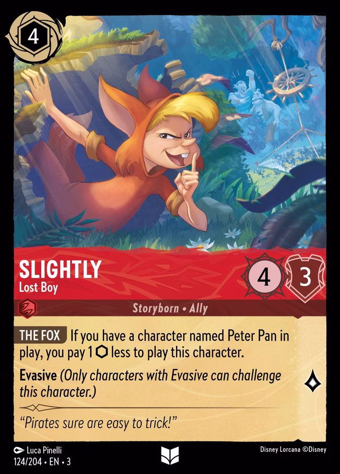 Slightly - Lost Boy — Into the Inklands #124 (Disney Lorcana card)
