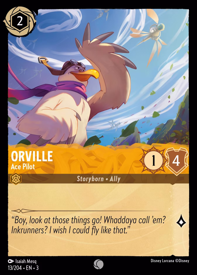 Orville - Ace Pilot — Into the Inklands #13 (Disney Lorcana card)