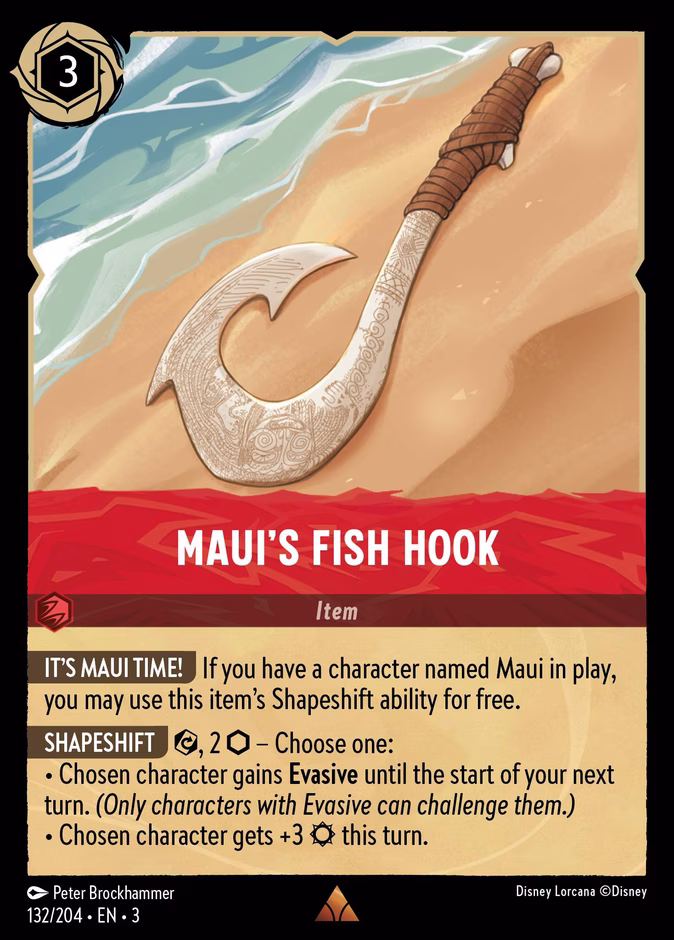 Maui's Fish Hook — Into the Inklands #132 (Disney Lorcana card)