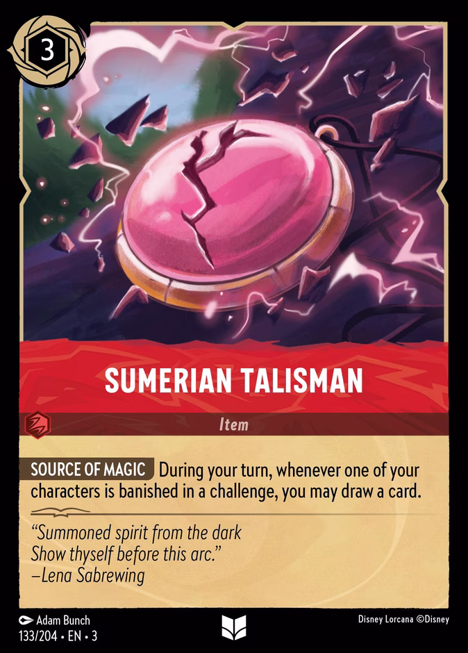 Sumerian Talisman — Into the Inklands #133 (Disney Lorcana card)