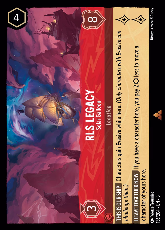 RLS Legacy - Solar Galleon — Into the Inklands #136 (Disney Lorcana card)