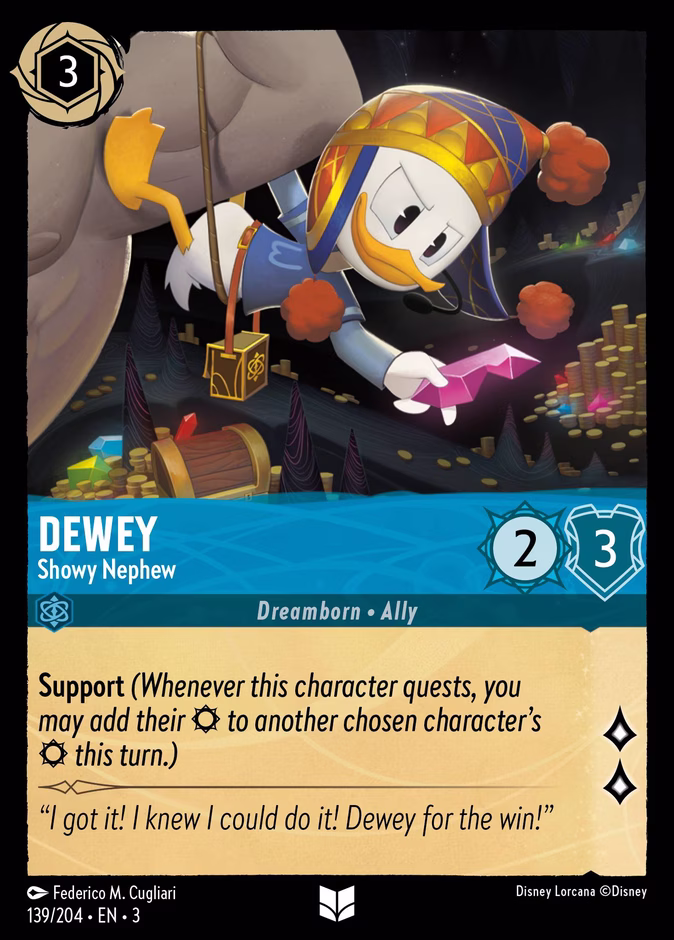 Dewey - Showy Nephew — Into the Inklands #139 (Disney Lorcana card)