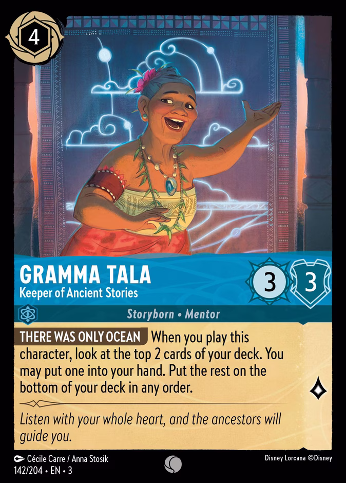 Gramma Tala - Keeper of Ancient Stories — Into the Inklands #142 (Disney Lorcana card)