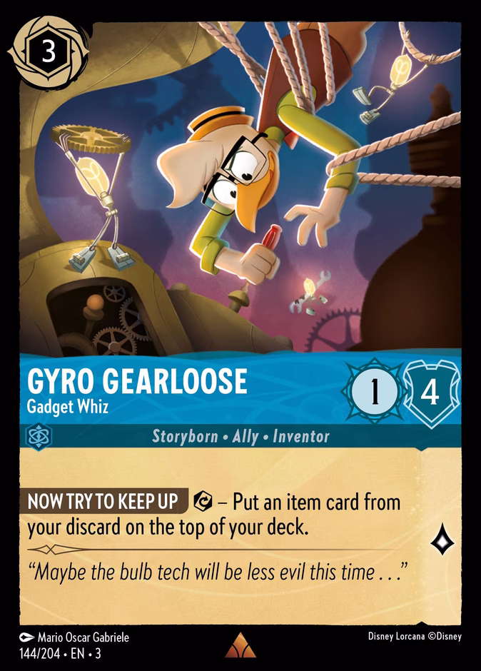Gyro Gearloose - Gadget Whiz — Into the Inklands #144 (Disney Lorcana card)