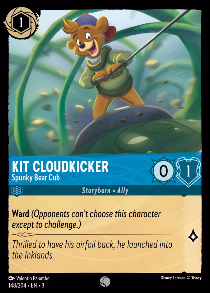 Kit Cloudkicker - Spunky Bear Cub — Into the Inklands #148 (Disney Lorcana card)