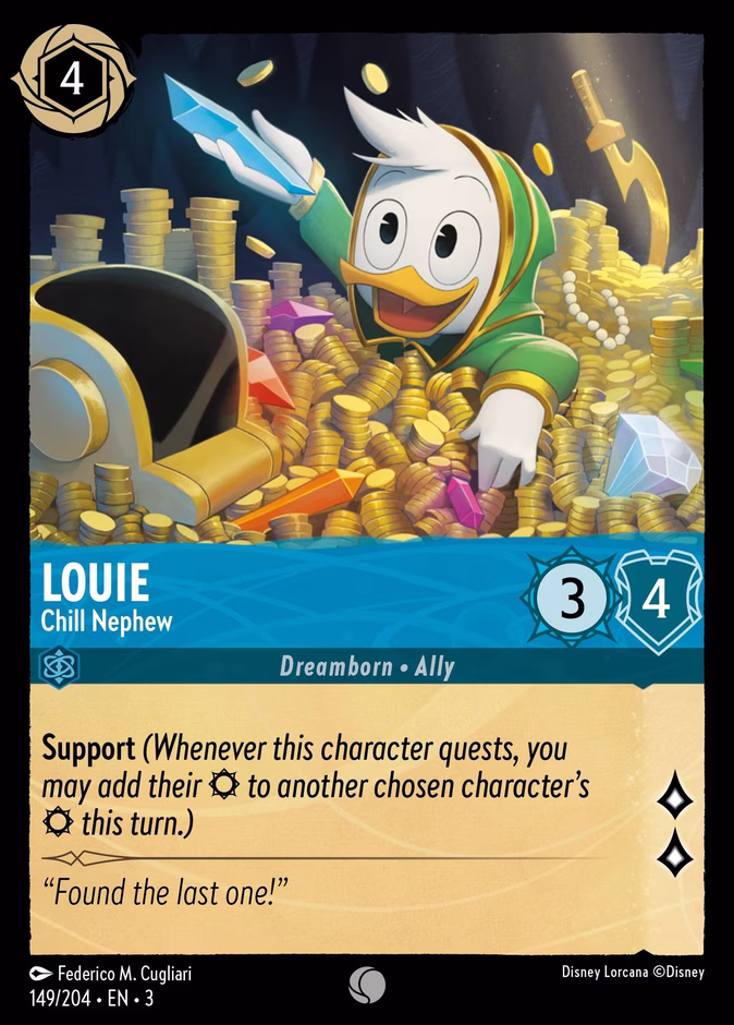 Louie - Chill Nephew — Into the Inklands #149 (Disney Lorcana card)