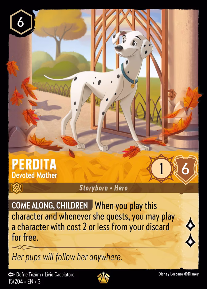 Perdita - Devoted Mother — Into the Inklands #15 (Disney Lorcana card)