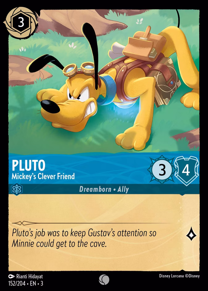 Pluto - Mickey's Clever Friend — Into the Inklands #152 (Disney Lorcana card)