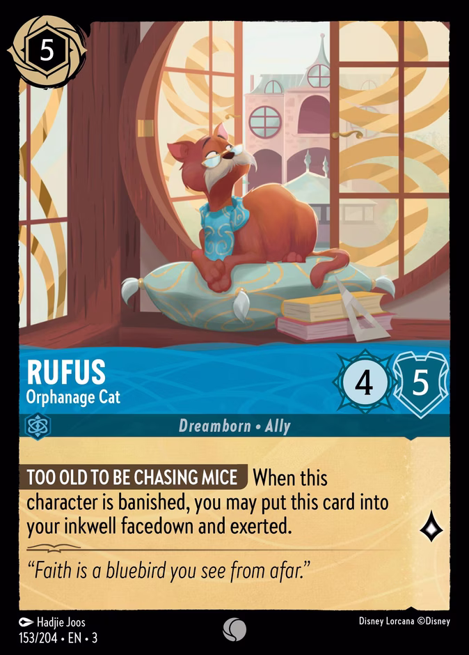 Rufus - Orphanage Cat — Into the Inklands #153 (Disney Lorcana card)