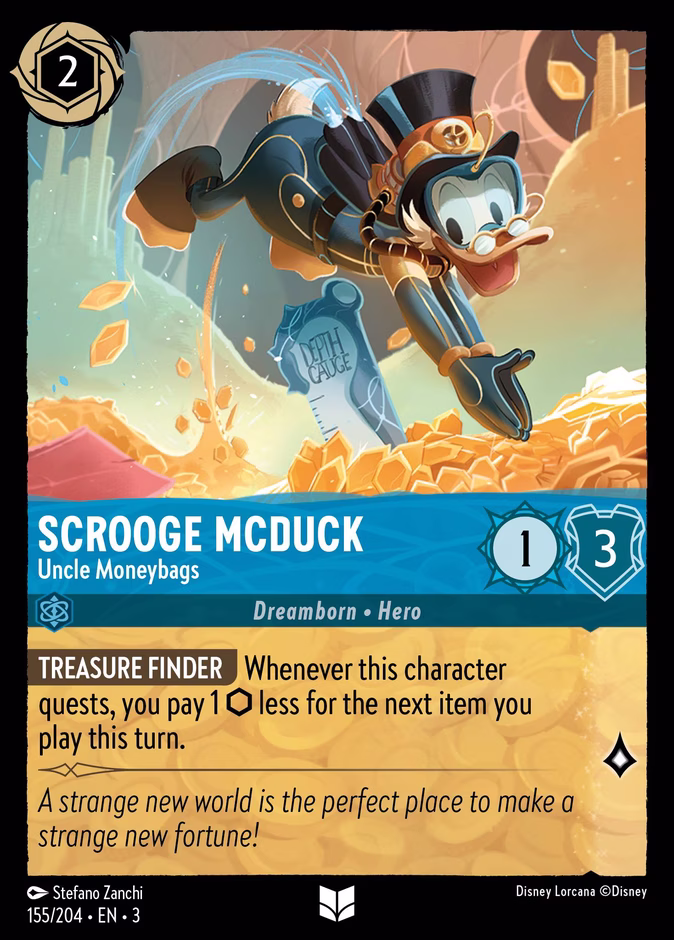 Scrooge McDuck - Uncle Moneybags — Into the Inklands #155 (Disney Lorcana card)