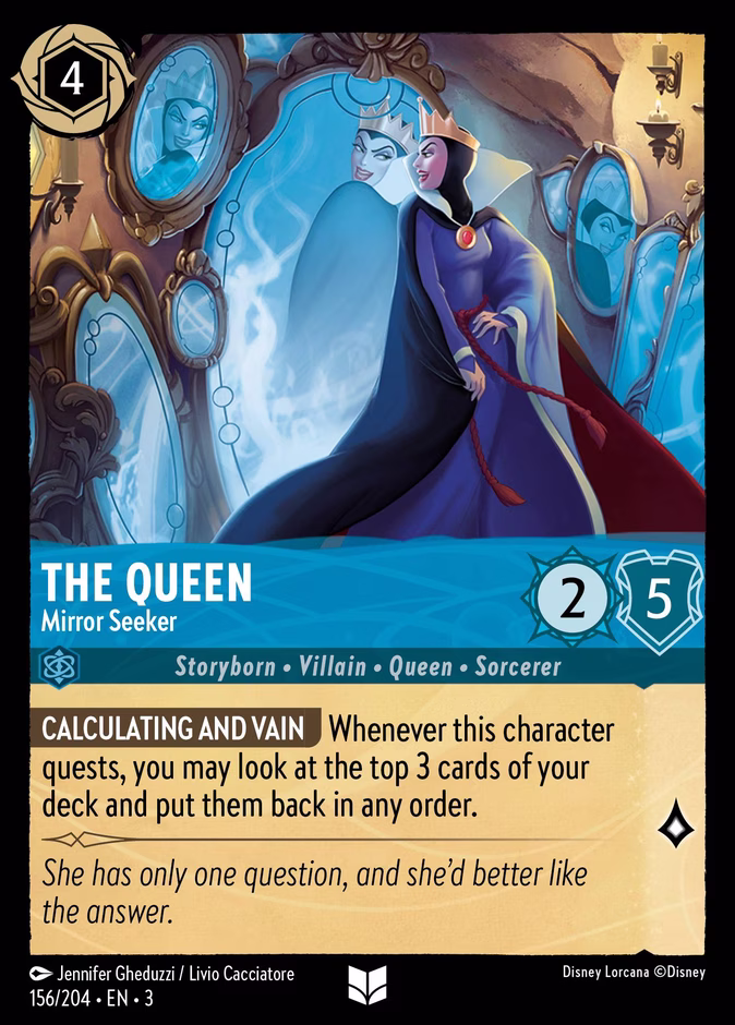 The Queen - Mirror Seeker — Into the Inklands #156 (Disney Lorcana card)