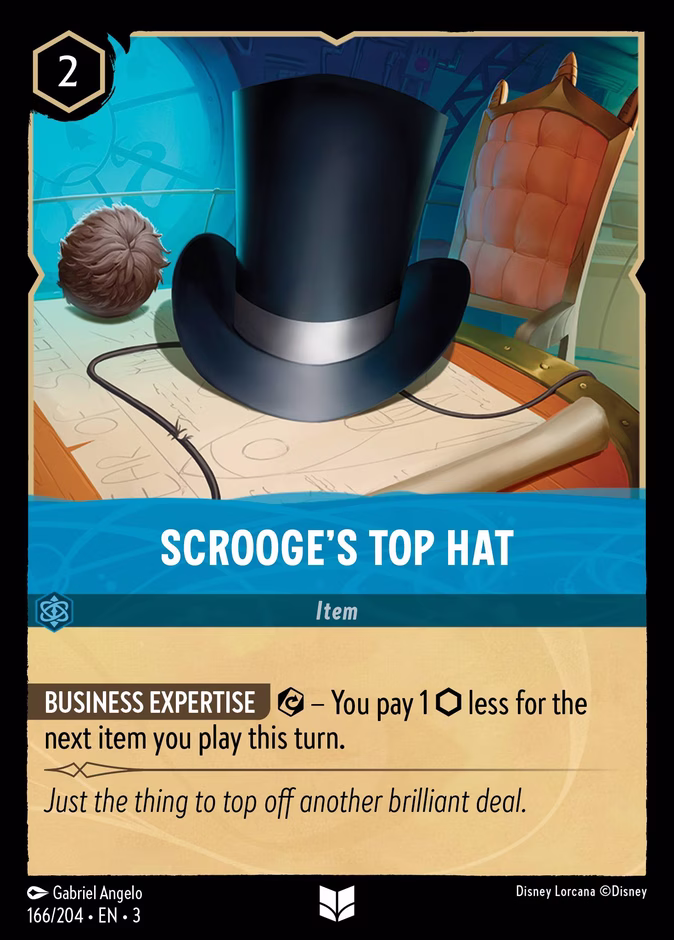 Scrooge's Top Hat — Into the Inklands #166 (Disney Lorcana card)