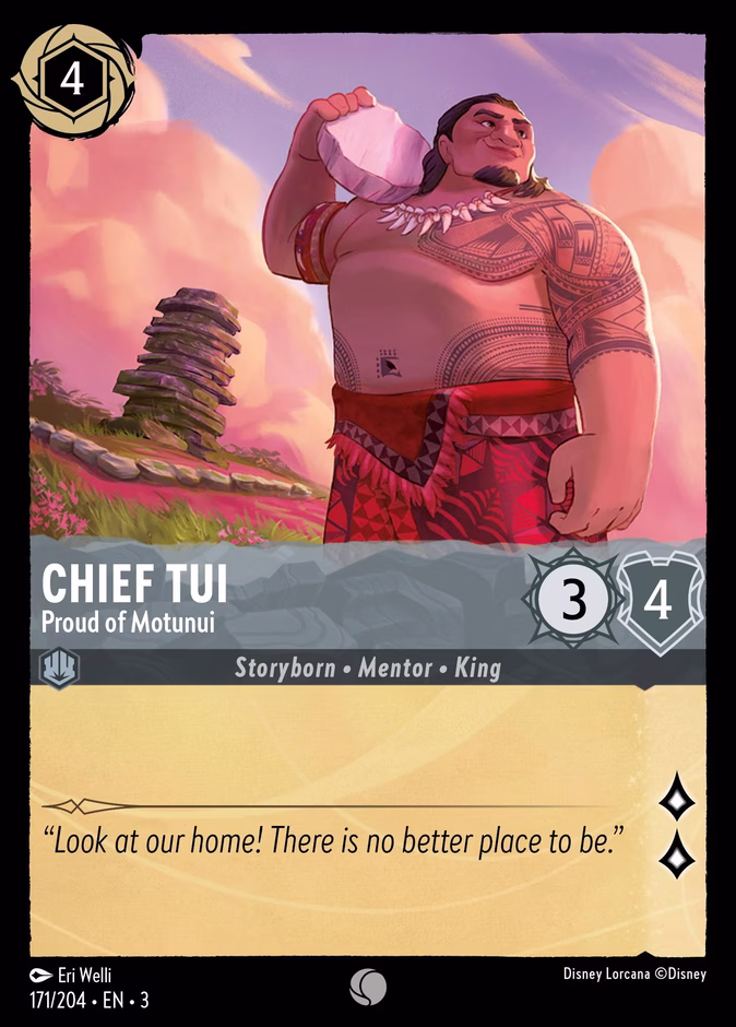 Chief Tui - Proud of Motunui — Into the Inklands #171 (Disney Lorcana card)