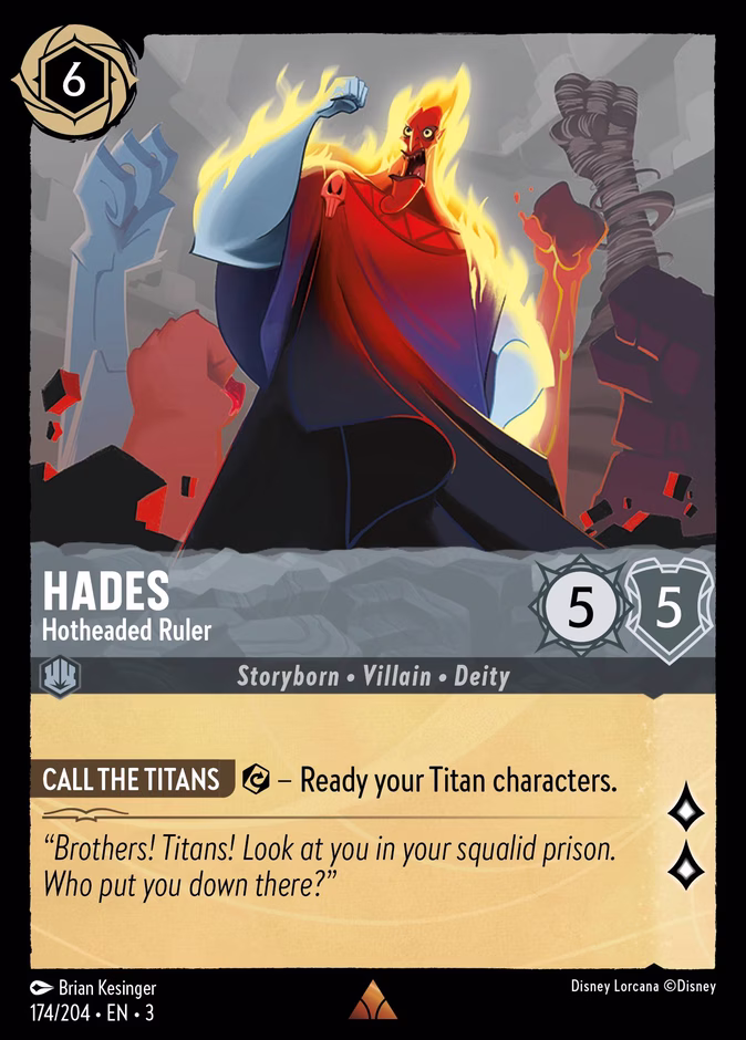 Hades - Hotheaded Ruler — Into the Inklands #174 (Disney Lorcana card)