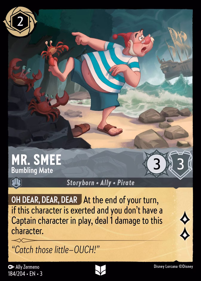 Mr. Smee - Bumbling Mate — Into the Inklands #184 (Disney Lorcana card)