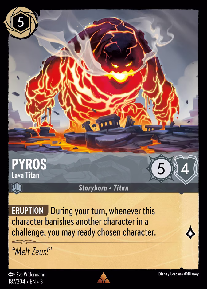 Pyros - Lava Titan — Into the Inklands #187 (Disney Lorcana card)
