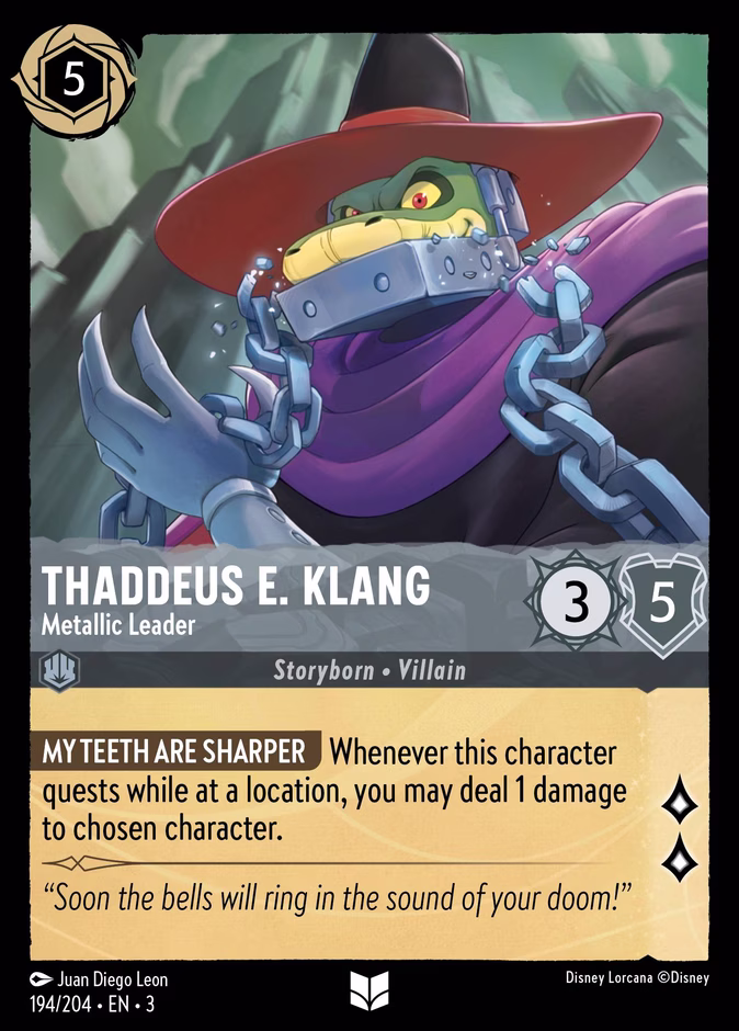 Thaddeus E. Klang - Metallic Leader — Into the Inklands #194 (Disney Lorcana card)