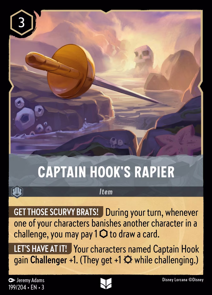 Captain Hook's Rapier — Into the Inklands #199 (Disney Lorcana card)