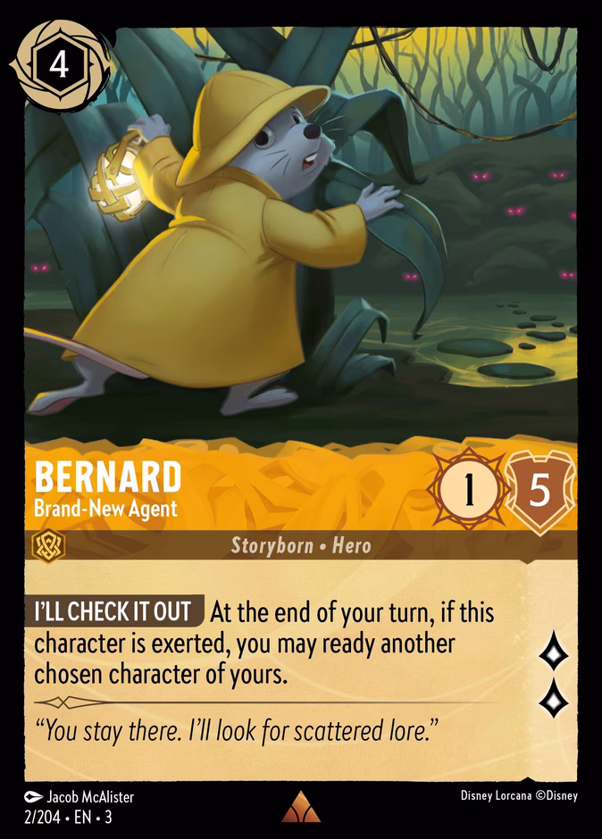 Bernard - Brand-New Agent — Into the Inklands #2 (Disney Lorcana card)