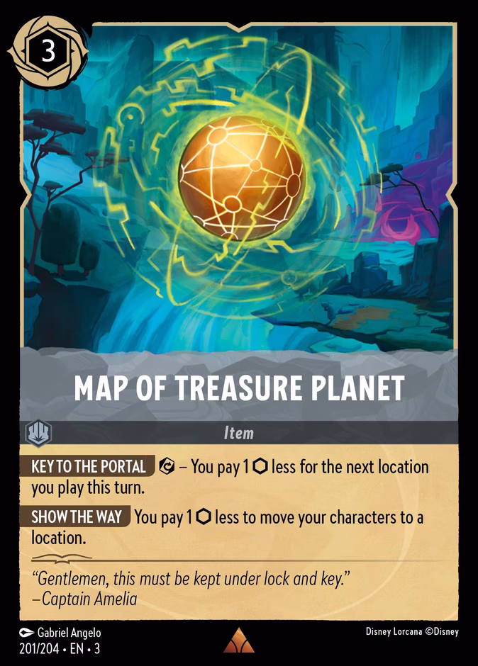 Map of Treasure Planet — Into the Inklands #201 (Disney Lorcana card)