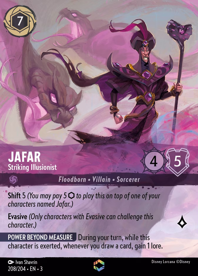 Jafar - Striking Illusionist — Into the Inklands #208 (Disney Lorcana card)