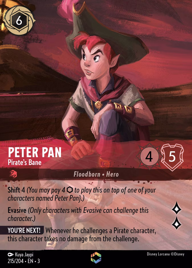 Peter Pan - Pirate's Bane — Into the Inklands #215 (Disney Lorcana card)