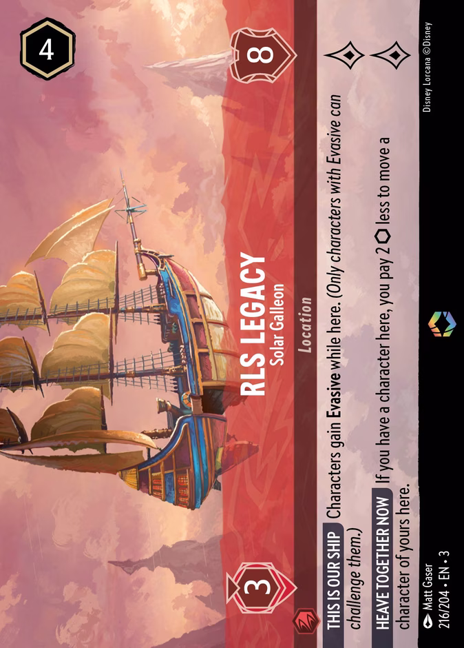 RLS Legacy - Solar Galleon — Into the Inklands #216 (Disney Lorcana card)