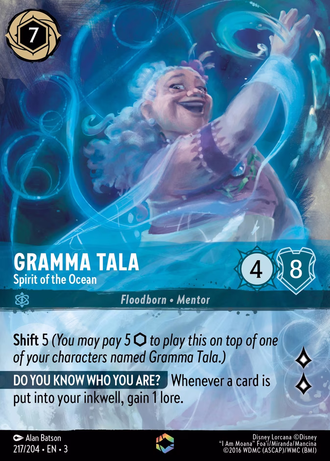 Gramma Tala - Spirit of the Ocean — Into the Inklands #217 (Disney Lorcana card)