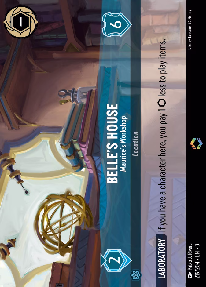 Belle's House - Maurice's Workshop — Into the Inklands #219 (Disney Lorcana card)