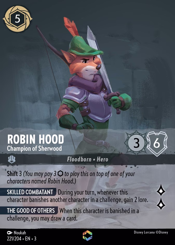 Robin Hood - Champion of Sherwood — Into the Inklands #221 (Disney Lorcana card)