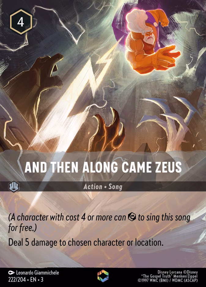 And Then Along Came Zeus — Into the Inklands #222 (Disney Lorcana card)