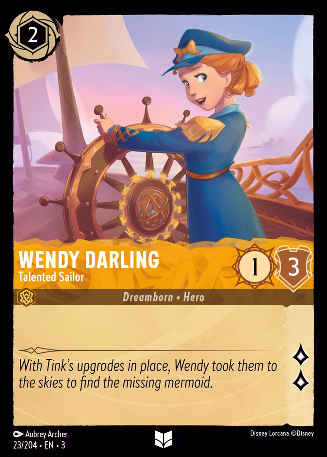 Wendy Darling - Talented Sailor — Into the Inklands #23 (Disney Lorcana card)