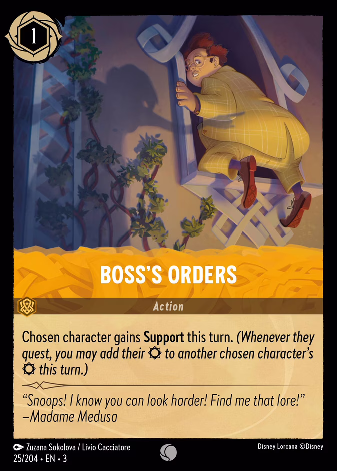 Boss's Orders — Into the Inklands #25 (Disney Lorcana card)