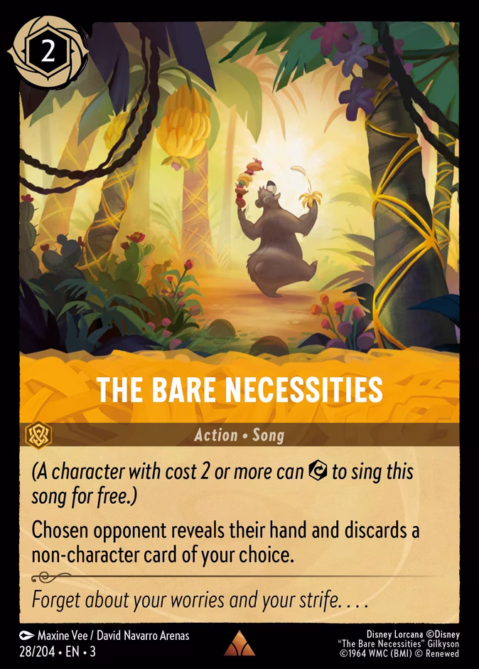 The Bare Necessities — Into the Inklands #28 (Disney Lorcana card)
