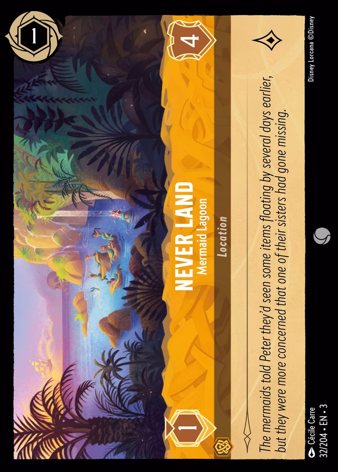 Never Land - Mermaid Lagoon — Into the Inklands #32 (Disney Lorcana card)