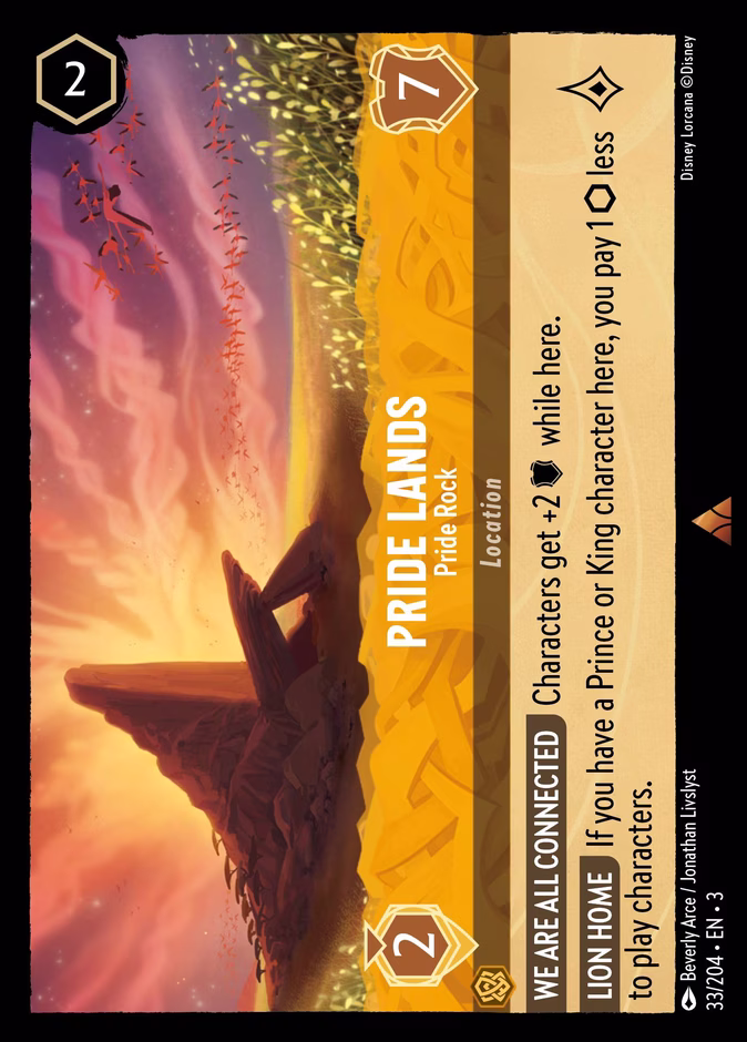 Pride Lands - Pride Rock — Into the Inklands #33 (Disney Lorcana card)