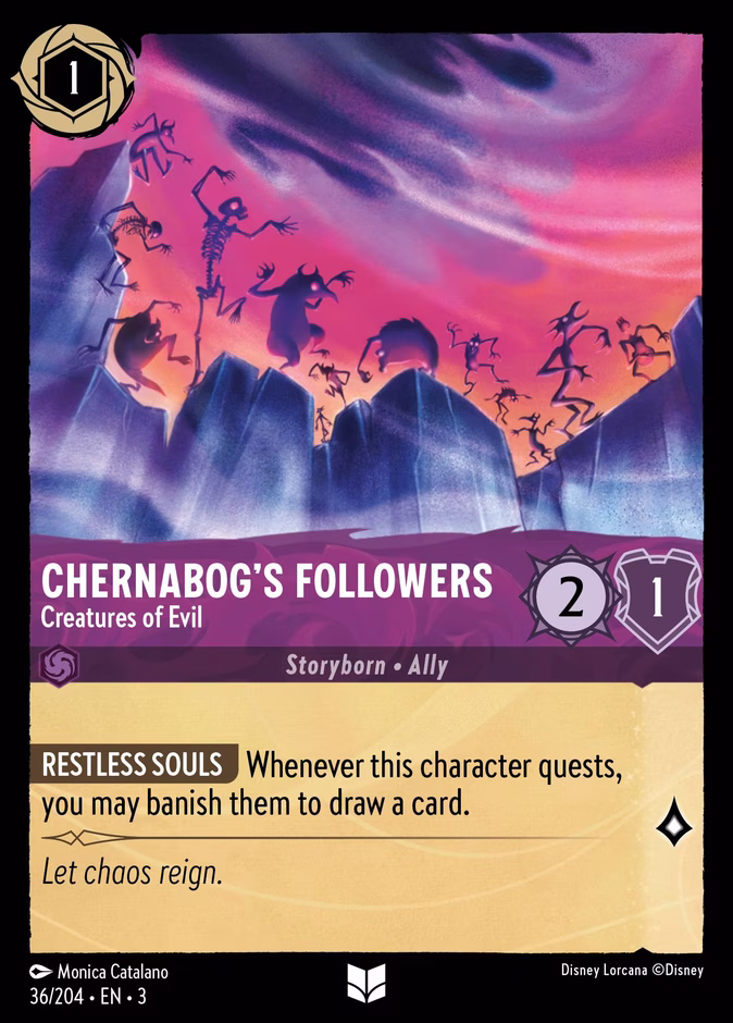 Chernabog's Followers - Creatures of Evil — Into the Inklands #36 (Disney Lorcana card)