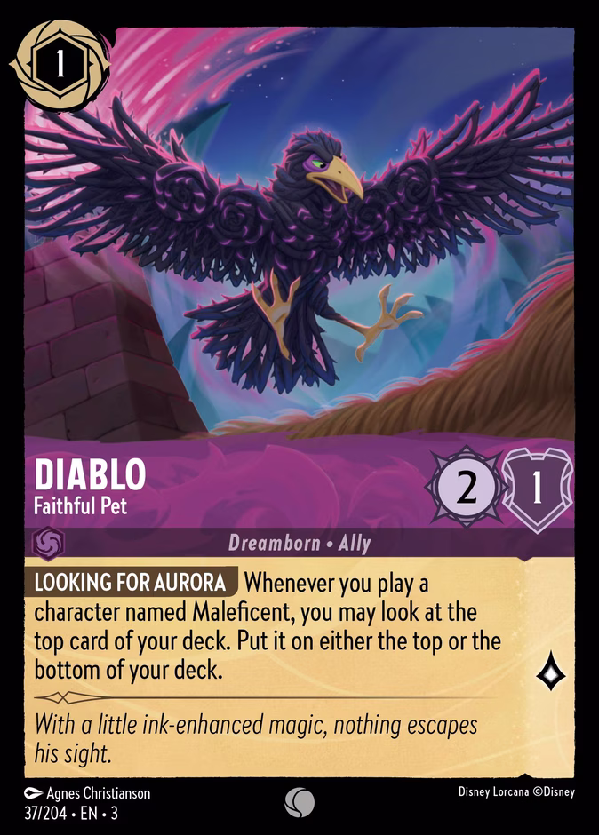 Diablo - Faithful Pet — Into the Inklands #37 (Disney Lorcana card)
