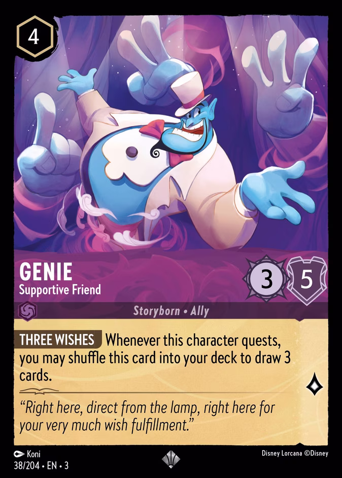 Genie - Supportive Friend — Into the Inklands #38 (Disney Lorcana card)