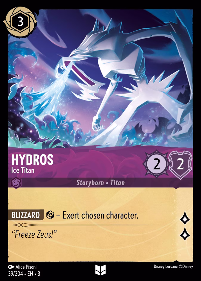 Hydros - Ice Titan — Into the Inklands #39 (Disney Lorcana card)