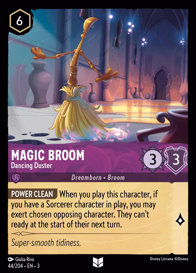 Magic Broom - Dancing Duster — Into the Inklands #44 (Disney Lorcana card)