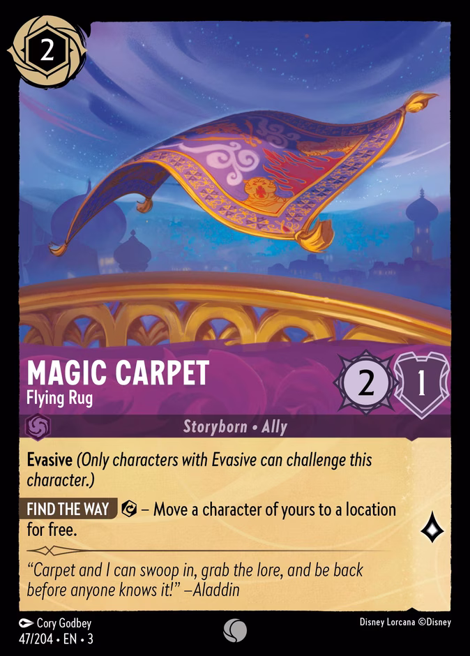 Magic Carpet - Flying Rug — Into the Inklands #47 (Disney Lorcana card)