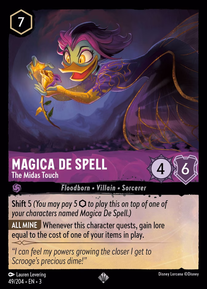 Magica De Spell - The Midas Touch — Into the Inklands #49 (Disney Lorcana card)