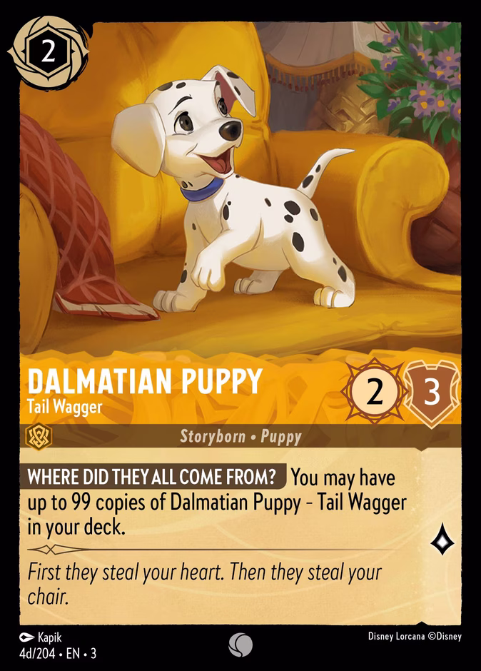Dalmatian Puppy - Tail Wagger — Into the Inklands #4d (Disney Lorcana card)
