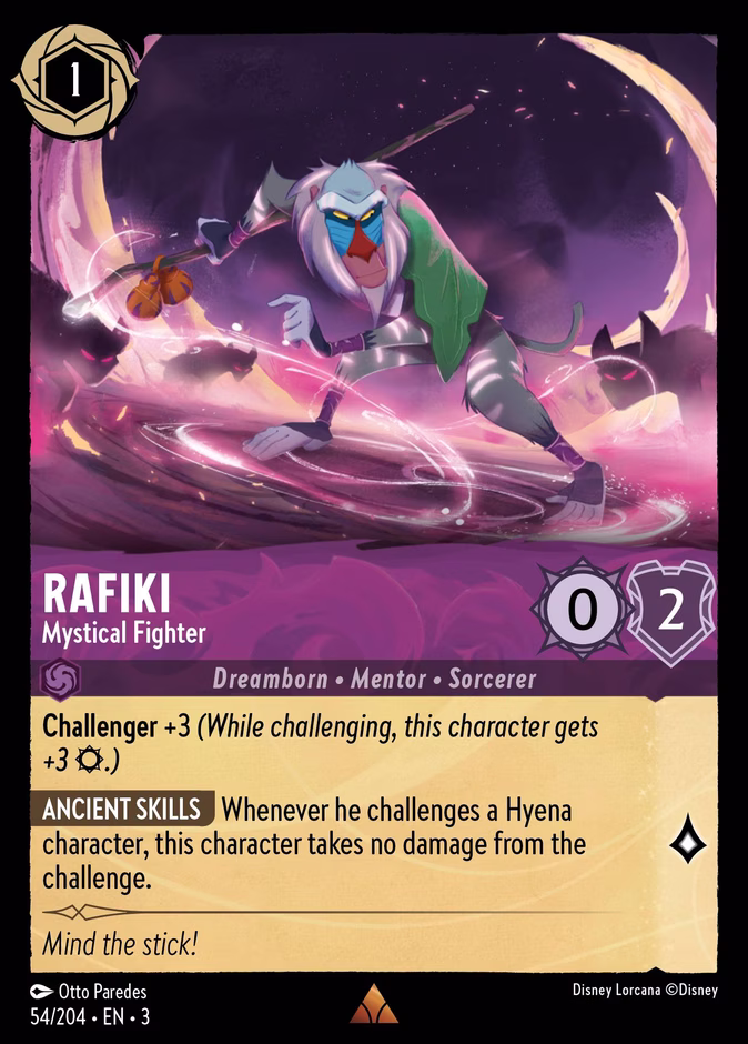 Rafiki - Mystical Fighter — Into the Inklands #54 (Disney Lorcana card)