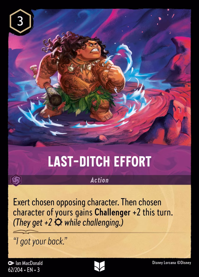 Last-Ditch Effort — Into the Inklands #62 (Disney Lorcana card)