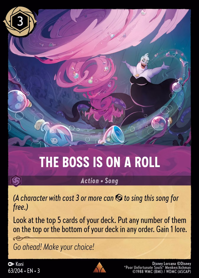 The Boss is on a Roll — Into the Inklands #63 (Disney Lorcana card)