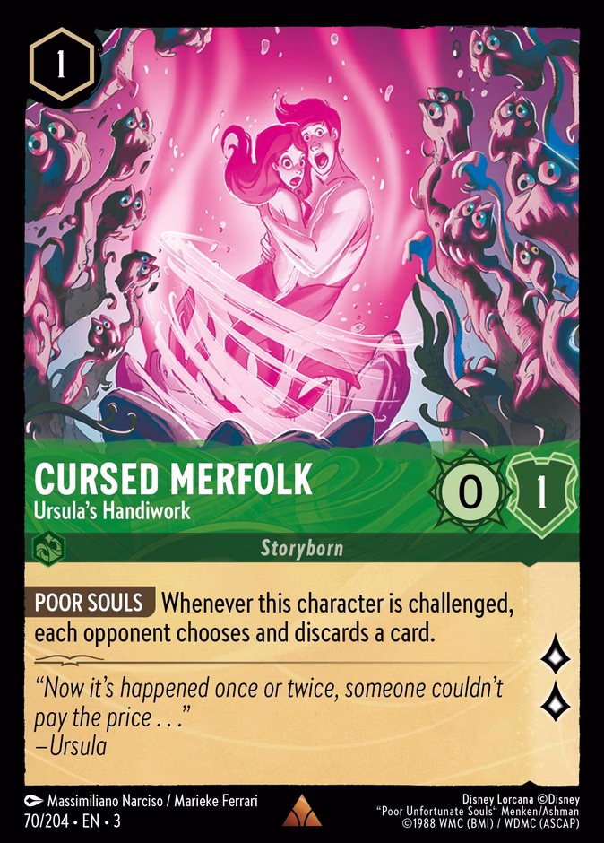 Cursed Merfolk - Ursula's Handiwork — Into the Inklands #70 (Disney Lorcana card)