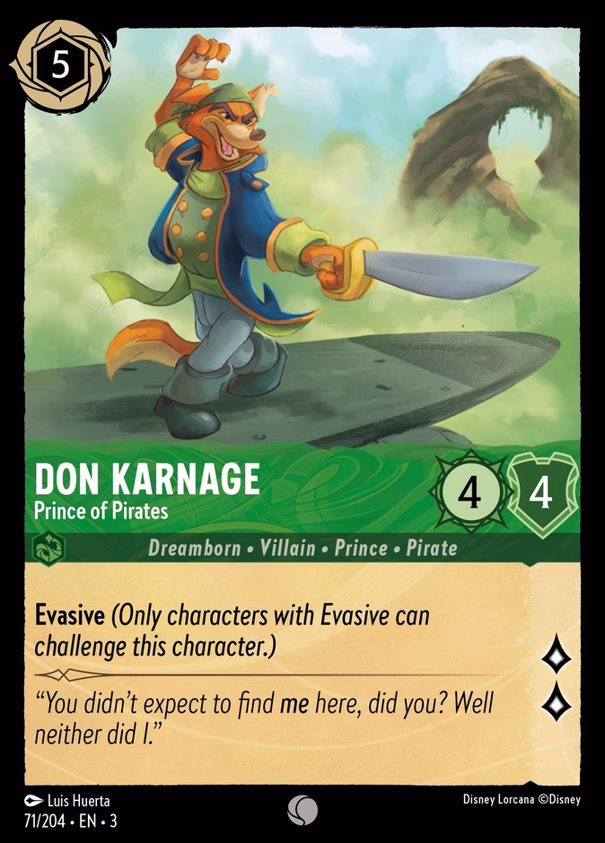 Don Karnage - Prince of Pirates — Into the Inklands #71 (Disney Lorcana card)